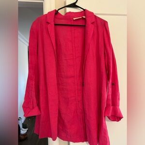 Christian Siriano Fuchsia Linen Blazer